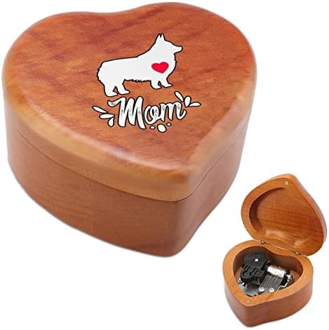 Музикалното Ковчег Сърцето на Майка Кучета Вельш-Corgi, Дървени Музикални Кутии, най-Добрият Подарък за Годишнина, Коледа,