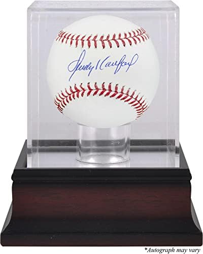 Играта топката Санди Куфакс Лос Анджелис Доджърс с Автограф и Витрина от махагон - Бейзболни топки с Автографи