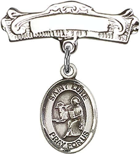 Детски икона Jewels Мания за талисман на Свети Апостол Лука и извити полирани игла за иконата | Детски икона