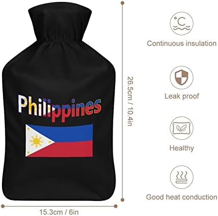 Флаг на Филипините Плюшен Чанта за Впръскване на вода, Гумена Чанта За Топла Вода, Преносима Топло за Топла Вода, Топла