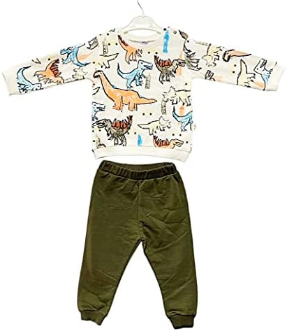 MARINMOCCOSHOP / Комплект дрехи за малки момичета и момчета – Топ с дълги ръкави и дълги штанами с шарките - Комплект