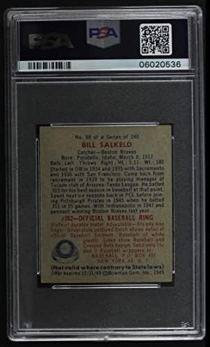 1949 Боуман № 88 НИ Бил Салкелд Бостън Брэйвз (Бейзболна картичка) (Име на лицевата страна) на PSA PSA 7.00 Брэйвз