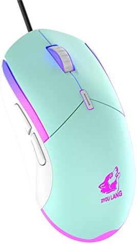 Sdoveb Детска Мишка с RGB подсветка, USB Жичен Оптична Мишка С 6 Бутона, 2400 точки на инч, Програмируеми Ергономична