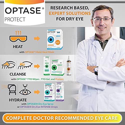 Optase Protect Спрей за почистване на клепачите - Спрей с хлорна киселина, за дневна защита - Спрей за почистване