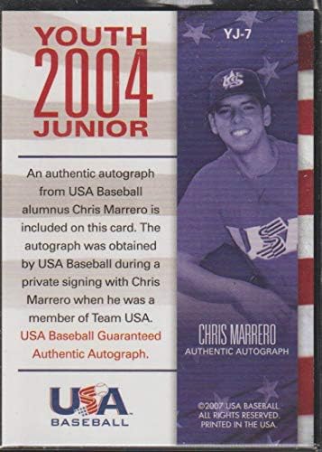 Крис Марреро 407/475 (Бейзболна картичка) 2007 САЩ Бейзбол - 2004 Автографи на млади юноши и девойки YJ-7