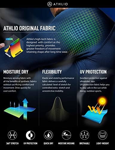 ATHLIO 1 или 3 Опаковки Мъжки Компрессионных Блузи UPF 50+ и е С дълъг ръкав, Основен Слой За Предпазване От Обриви При Водни