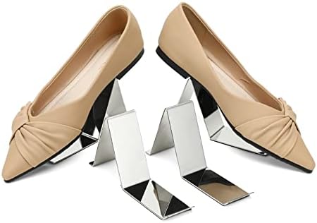 K KAIDIYIN Поставка За показване на Обувки 2 Чифта/4 бр Сребристи Метални Стойки За Показване Сандали На Равна
