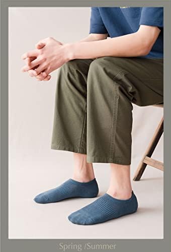 YFQHDD 10 чифта/Лот, Мъжки чорапи-лодки, Памучни Пролет-лято Шарени Силиконови Мъжки Меки дишащи Къси чорапи (Цвят: A, Размер:
