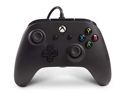 Официално лицензиран Кабелен контролер PowerA за Xbox One, S, Xbox One X и Windows 10 - Черен