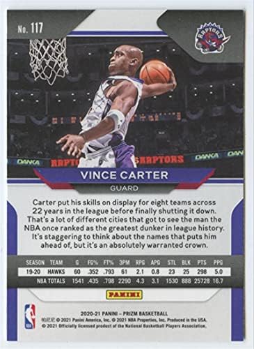 2020-21 Панини Prizm 117 Винс Картър Баскетболно карта НБА Торонто Рэпторс 2020-21