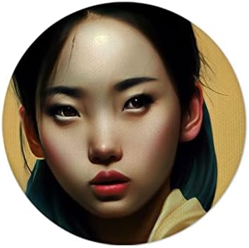 Красиви Ленти за Шапки с Шарките на Азиатски Момиче - Прекрасната Ленти с Картина - Апликация с принтом - Кръг