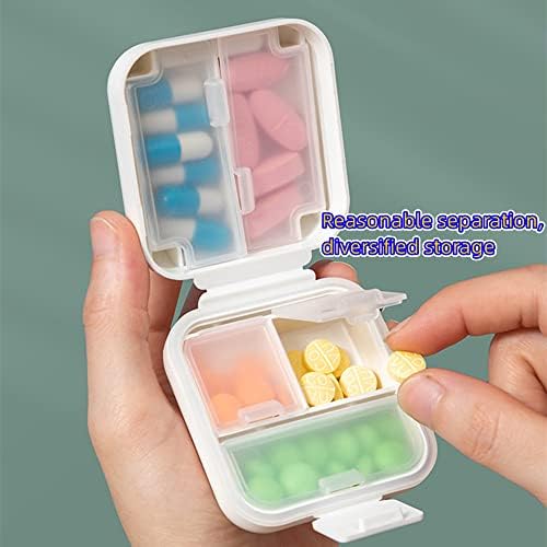 Малка Кутия за таблетки от 3 Опаковки, Органайзер за Таблетки за Пътуване, Влага Малка Кутия за Хапчета за Джоба на