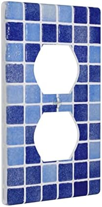 Синя Мозайка Плочки Капачка на Ключа на Светлината на Кутията Контакти Стенни Декоративна Плоча 1 Банда Контакти