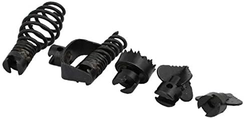 Нов набор от комбинирани ножове за почистване на източване от марганцевой стомана Lon0167 Черен цвят (Mangan-Stahl-Abflussreiniger-Kombinationsschneider-Set