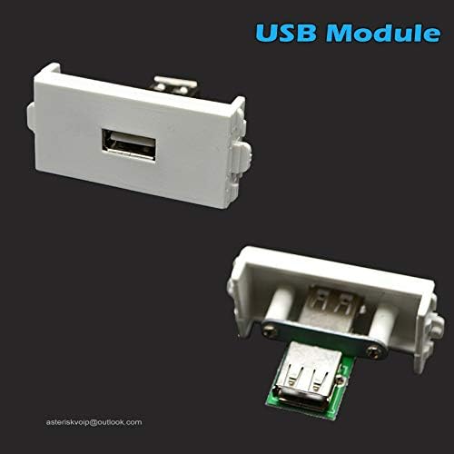 Стенни панела с порта USB + RJ-45 + RJ11 Бял Лицева панел за телефон CAT6 Keystone Ethernet CAT3