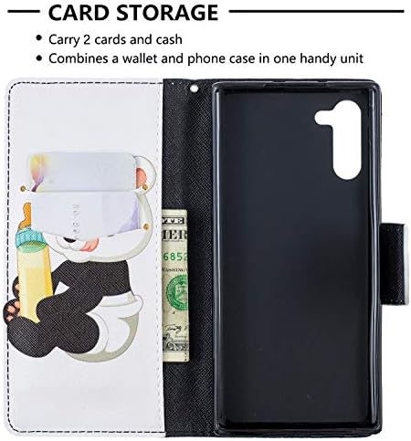 Калъф-джобен формат на Galaxy Note 10, Dooge Премия от Изкуствена кожа Note 10 Flip Folio устойчив на удари