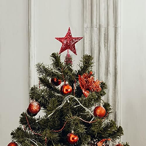 Трехполое Коледна Украса във формата на Звезда, Заострен Елха, Начало Декор, Реколта Коледна Гирлянда за Камина