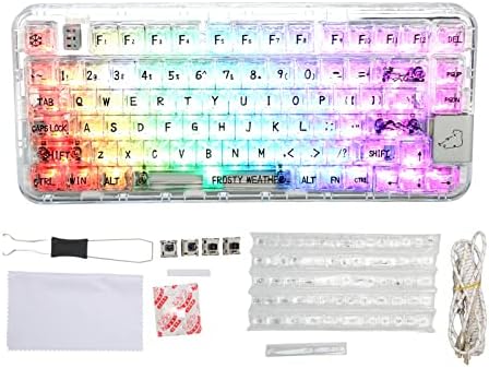 Безжична Ръчна клавиатура Acogedor с възможност за гореща замяна, Кристално Чиста Детска RGB клавиатура, Поддръжка