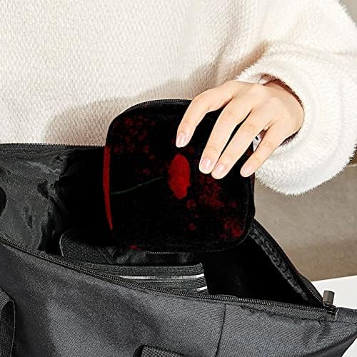 ORYUEKAN Чанта За Съхранение на Хигиенни Кърпички, Преносим Чанта за Жени, Момичета, Чанта за Менструална Чашата Червено Цвете,