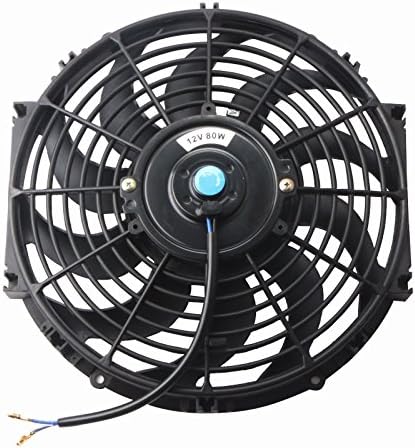 MOSTPLUS Черен Универсален Електрически Радиатор Тънък вентилатор push-pull 12 + Монтажен комплект (12 инча) Комплект от 2