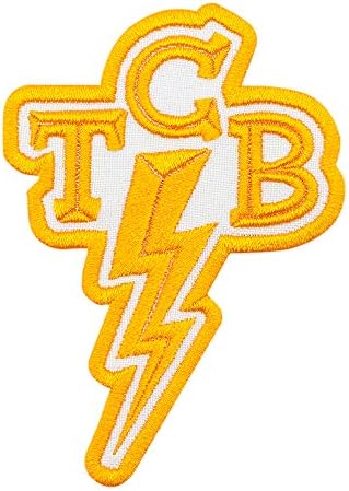 Жълта нашивка Elvis TCB - Грижа за бизнеса - Осветление на Елвис TCB - Шир за бродерия - Размер: 2,5 x 3,5 инча