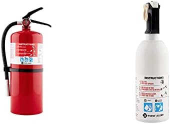 First Alert PRO10 FE4A60BC 10-Фунтовый Професионален пожарогасител, 1 опаковка, Червено и КУХНЕНСКИ 5 Пожарогасител,