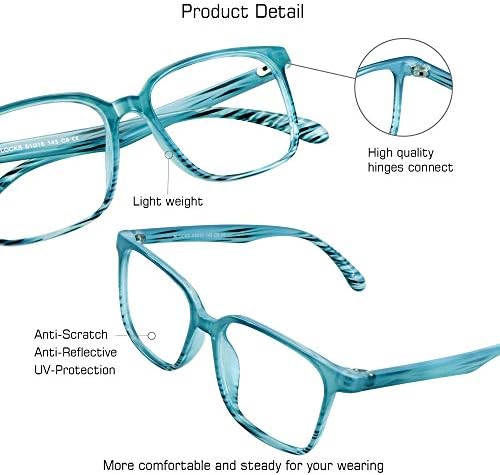 Слънчеви очила VisionGlobal син цвят за жени /мъже, които Правят напрежение в очите, Очила за четене през компютър, в стилна квадратна рамка, със защита от отблясъци (тъмно