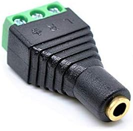 Kework 5-Pack 1/8 3,5 мм 3 Щифта жак TRS Stereo AV за свързване на до 3-Винт основание терминал, жак за слушалки и AUX Balun,