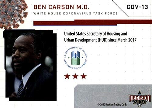 2020 Лист Решения COVID-19 Целевата група на Белия дом COV-13 Търговска картичка на д-р Бен Карсона