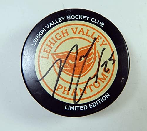 Ник Братовчеди 25 Подписано хокей шайба AHL LeHigh Valley Фантоми Auto 256 - за Миене на НХЛ с автограф