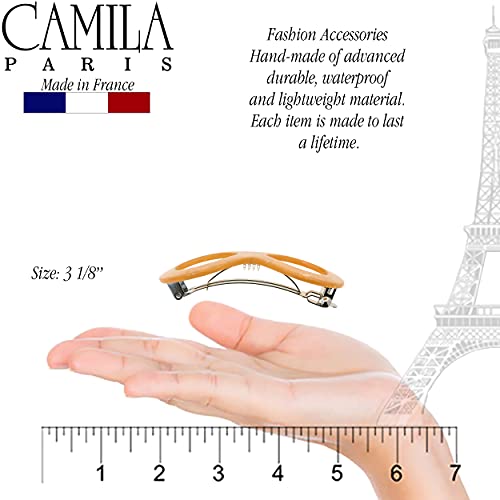 Camila Paris CP3274 Френска Шнола за коса за момиченца, Ръчна изработка, Прасковен цвят, Щипки за коса със