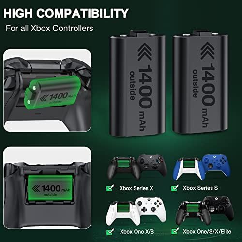 Акумулаторна батерия, контролер за Xbox Xbox X series|S, Акумулаторна батерия Xbox капацитет 2x1400 ма от 10-футовым