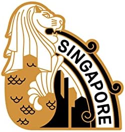 Сингапур Стикер Vagabond Сърце - Влагозащитен Винил Сингапур Сувенир - Стикер Merlion