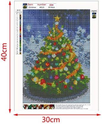 Redriver Коледно Дърво, Бродерия Картина - 5D Пълен Диамант, Бродерия на кръстат бод Начало Декор Подарък Ръчна