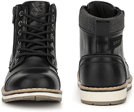 X-RAY/Модни мъжки обувки, Класически Армейските обувки Chukka от изкуствена кожа с високо берцем дантела, с отворени пръсти на платформа с блочным ток, подметка от термо?