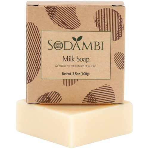 Естественият сапун sodambi Bar-Soap - ръчно изработени Сапуни за лице и за цялото тяло, 3 Барове в опаковка, жен-шен, Мляко,