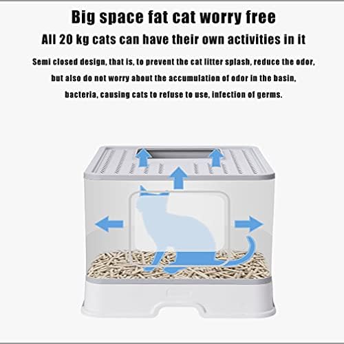 JAY D. L Голяма Сгъваема Кутия за котешки тоалетни с капак, Изцяло Затворени Котешки тоалет, Аксесоари за котки, които выплескивание