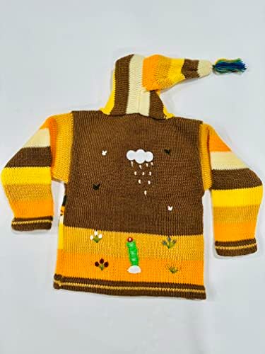 Вълнен Пуловер с качулка ръчно изработени за деца