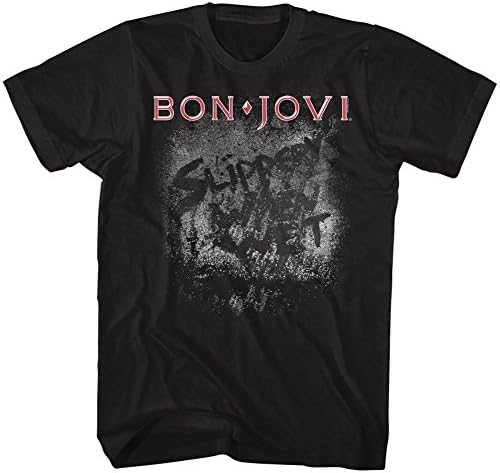 Тениска на Bon Jovi, Хлъзгави, Когато са мокри Корици на албума, Черна Тениска