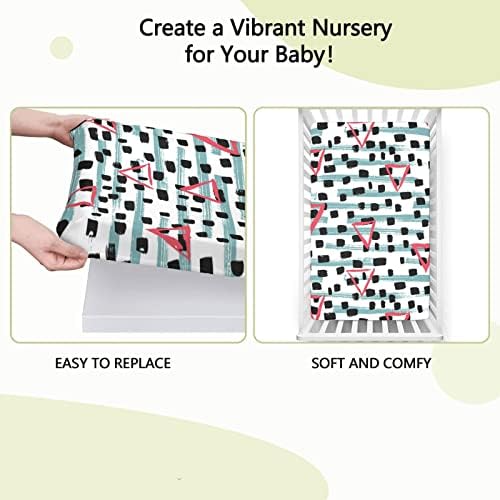 Мини-Чаршафи за легла с геометрична тема, Портативни мини-Кърпи За яслите, Меки и Еластични Кърпи за яслите-Подложка