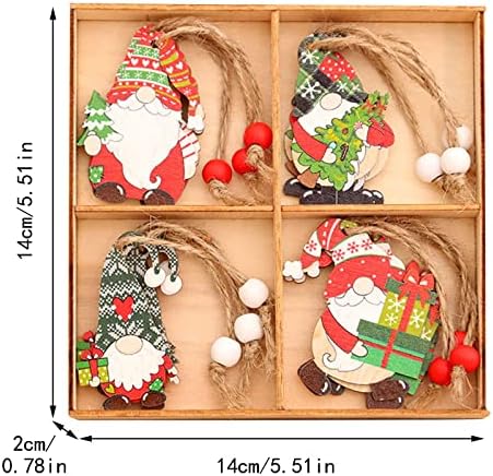 Коледна Украса Врата Опаковка от 12 Украса, Дядо Коледа, Висулки за украса на Коледната Елха, 3 Висока PVC