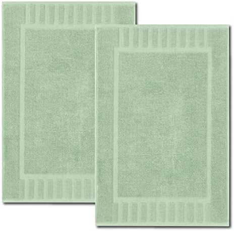 Бели Класически Луксозни Кърпи за ръце | Луксозна Подложка за баня 6 Опаковки | Комплект от 2 опаковки (Зелен)