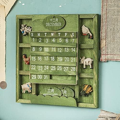 Cabilock Прост 1БР Ретро Творчески Дървен Календар Дървена Дата Малък Календар Украшение Дървени Занаяти