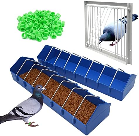 Задвижваната клетки за гълъби MINYULUA с 2 бр. Голям Кормушкой за Гълъби и Бандажами за Птичи Крака, вратата на достъпа за къщичка за гълъби за Папагали, Аксесоари за със