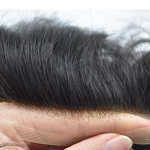 Мъжка Перука за коса, мъжки Моноблок, тънък перука за мъже, Издръжлив Поли-покритие Около мъжкия системи замяна на