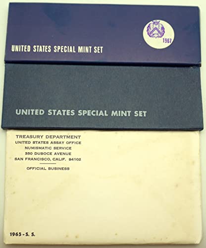 3 Различни набор от специални монетни дворове САЩ - 1965, 1966 и 1967 година на издаване