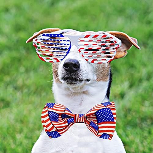 2 Яка за кучета 4 юли с папийонка, Деня на Независимостта на САЩ / Патриотичен Нашийник за Малки Средни Големи