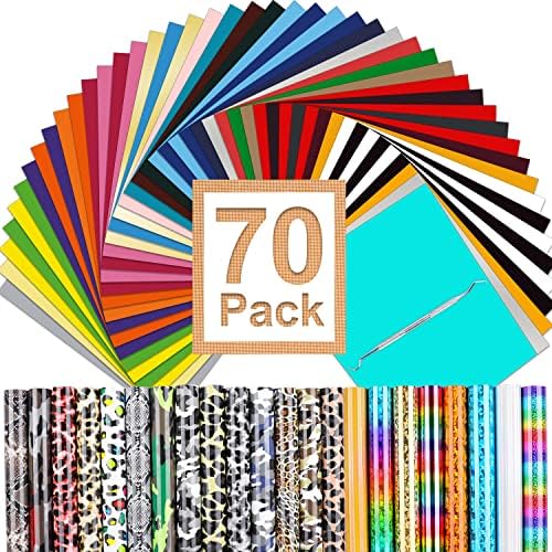 Комплект грамофонни плочи за топло преносна ARHIKI HTV: 70 опаковки -Включва 68 опаковки листа различни цветове и 2