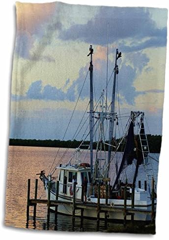 3 Кърпи за лодочек Florene Boats - Florida Sunset Персиково -Лилав цвят с лодочками от скариди (twl-35425-1)