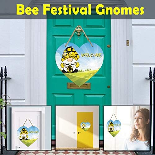 NSQFKALL Добре дошли на фестивала на Пчелен Знак На входната врата, във формата На сърце Есента Мини-Венец
